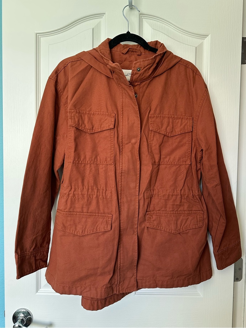 UNIVERSAL THREAD Women’s Rust Orange Hooded Jacket